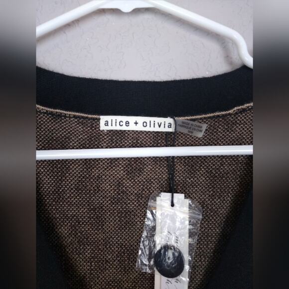 alice + olivia Bradford Grandpa Leopard Wool Blend Cardigan Sweater Size Medium - Picture 5 of 16